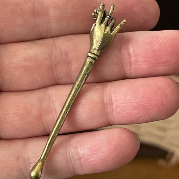 Vintage brass snuff spoon - Picture 5 of 6